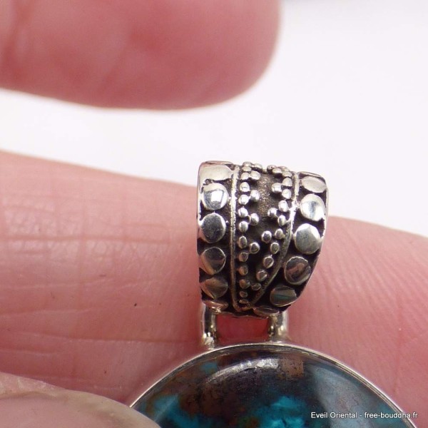 Pendentif oval en Shattuckite détail bélière Pendentifs pierres naturelles CWA73.7