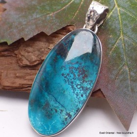 Pendentif goutte en Shattuckite détail bélière 