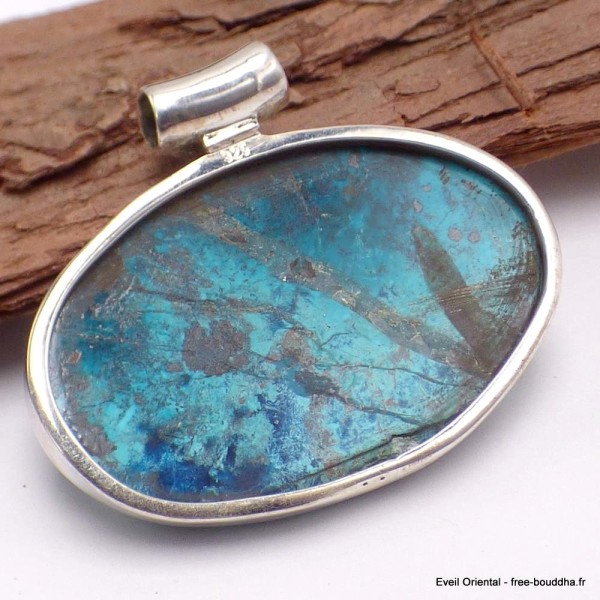 Pendentif Shattuckite et Améthyste cabochon Pendentifs pierres naturelles CWA73.11