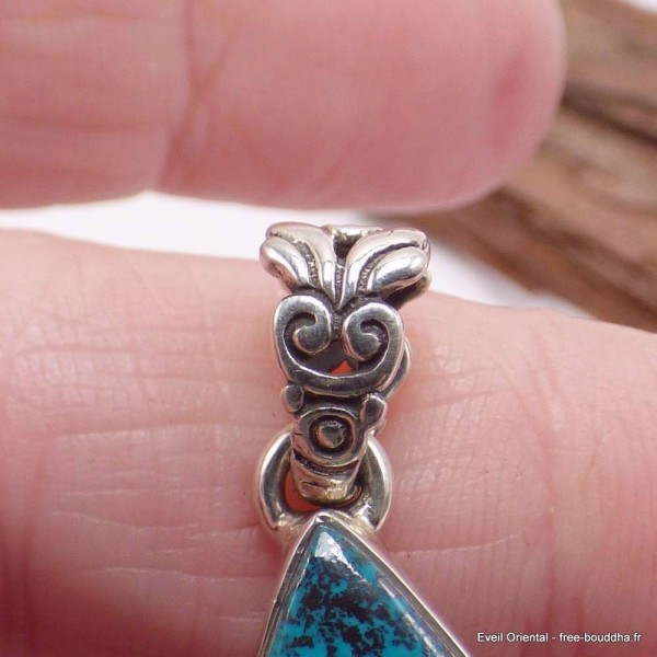 Pendentif Shattuckite goutte bélière ajourée Pendentifs pierres naturelles CWA73.12