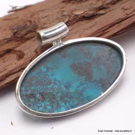 Pendentif design Shattuckite Améthyste cabochon - Pendentifs pierres naturelles