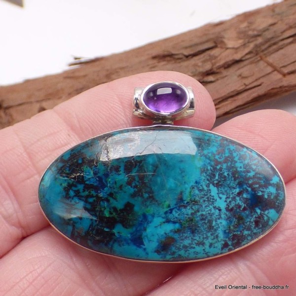 Pendentif design Shattuckite Améthyste cabochon Pendentifs pierres naturelles CWA73.13
