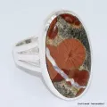 Bague ovale Obsidienne Peanut taille 62 - Bijoux en Obsidienne Peanut