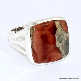 Bague carrée en Obsidienne Peanut taille 59 - Bijoux en Obsidienne Peanut