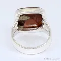 Bague carrée en Obsidienne Peanut taille 59 - Bijoux en Obsidienne Peanut