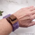 Bracelet Bois et Perles Améthyste - Bracelet baroque en Pierre Naturelle