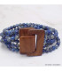 Bracelet Bois et Perles de Lapis Lazuli Bracelet baroque en Pierre BBP2
