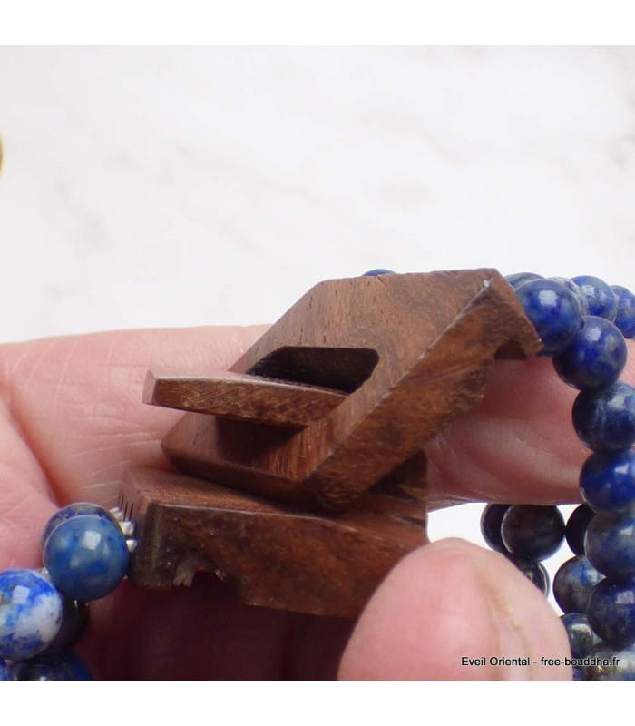 Bracelet Bois et Perles de Lapis Lazuli Bracelet baroque en Pierre BBP2