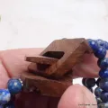 Bracelet Bois et Perles de Lapis Lazuli - Bracelet baroque en Pierre Naturelle