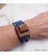 Bracelet Bois et Perles de Lapis Lazuli Bracelet baroque en Pierre BBP2