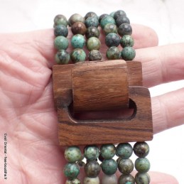 Bracelet Bois et  Perles de Turquoise Africaine 