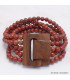 Bracelet Bois et Perles de Jaspe Rouge Bracelet baroque en Pierre BBP4