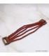 Bracelet Bois et Perles de Jaspe Rouge Bracelet baroque en Pierre BBP4