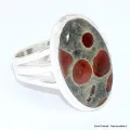 Bague Obsidienne Peanut 3 anneaux taille 62 - Bijoux en Obsidienne Peanut