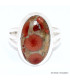 Bague argent Obsidienne Peanut 3 anneaux taille 63 Bagues pierres naturelles BK99.12