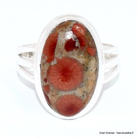 Bague argent Obsidienne Peanut 3 anneaux taille 63 Bagues pierres naturelles BK99.12