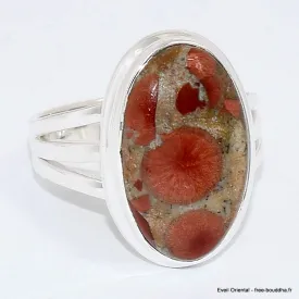 Bague argent Obsidienne Peanut 3 anneaux taille 63 - Bagues pierres naturelles