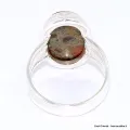 Bague argent Obsidienne Peanut 3 anneaux taille 63 - Bagues pierres naturelles
