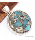 Pendentif bijou en Turquoise mohave sur Pyrite Bijoux en Turquoise BK72.5