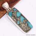 Pendentif rectangulaire en Turquoise mohave sur Pyrite Bijoux en Turquoise BK72.6