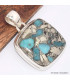 Pendentif carré en Turquoise mohave sur Pyrite Bijoux en Turquoise BK72.7