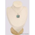 Pendentif carré en Turquoise mohave sur Pyrite Bijoux en Turquoise BK72.7