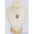 Pendentif semi-oval en Turquoise mohave sur Pyrite Bijoux en Turquoise BK72.8