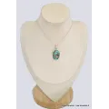 Pendentif oval en Turquoise mohave sur Pyrite - Bijoux en Turquoise