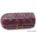 Statuette bouddhiste Temple triptyque bouddhiste de voyage rouge - Objets rituels bouddhistes