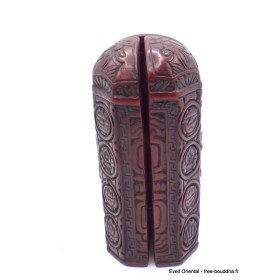Temple triptyque bouddhiste de voyage rouge Objets rituels bouddhistes TEM1.2