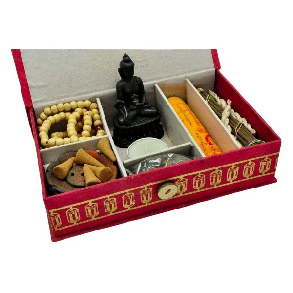 Coffret pour débutant Autel bouddhiste Encens tibétains, accessoires CDAB1