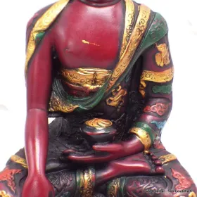 Statuette bouddhiste antique Bouddha Sakyamouni 20 cm - Statuettes bouddhistes tibétaines artisanales