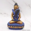 Statuette bouddhiste tibétaine Bouddha Shakti bleu et or 13 cm - Statuettes bouddhistes tibétaines artisanales