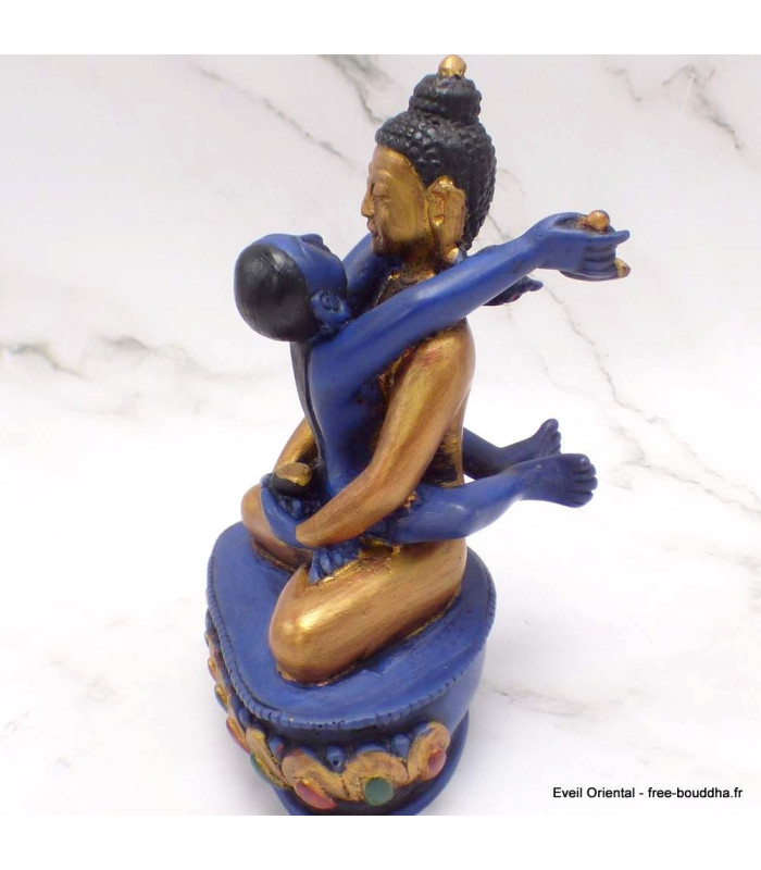 Statuette Bouddha Shakti bleu et or 13 cm Statuettes Bouddhistes SHAKTI22