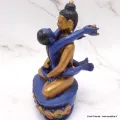 Statuette bouddhiste tibétaine Bouddha Shakti bleu et or 13 cm - Statuettes bouddhistes tibétaines artisanales