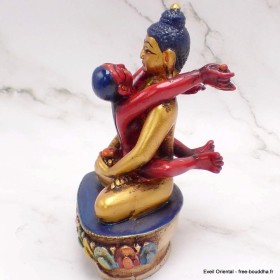 Statuette Bouddha Shakti rouge et or 13 cm 