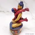 Statuette bouddhiste tibetaine Bouddha Shakti rouge et or 13 cm - Statuettes bouddhistes tibétaines artisanales