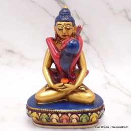 Statuette Bouddha Shakti rouge et or 13 cm 