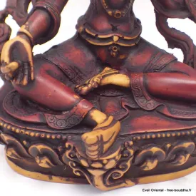 Statuette bouddhiste Tara verte antique 15 cm - Artisanat Tibétain - Statuettes bouddhistes tibétaines artisanales