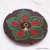 Porte-encens galette Lotus bois et pierres Brûleurs et porte-encens PET25.3