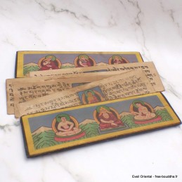 Livre de prières bouddhiste patine antique 24 cm Livre de prières bouddhistes ref 3794.7