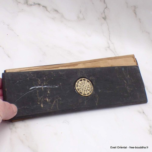 Livre de prières bouddhiste patine antique 24 cm Livre de prières bouddhistes ref 3794.7