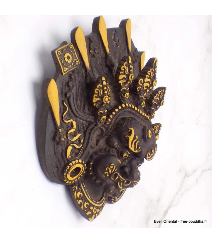 Petit masque en résine Mahakala / Bhairava Statuettes Bouddhistes CHEP3