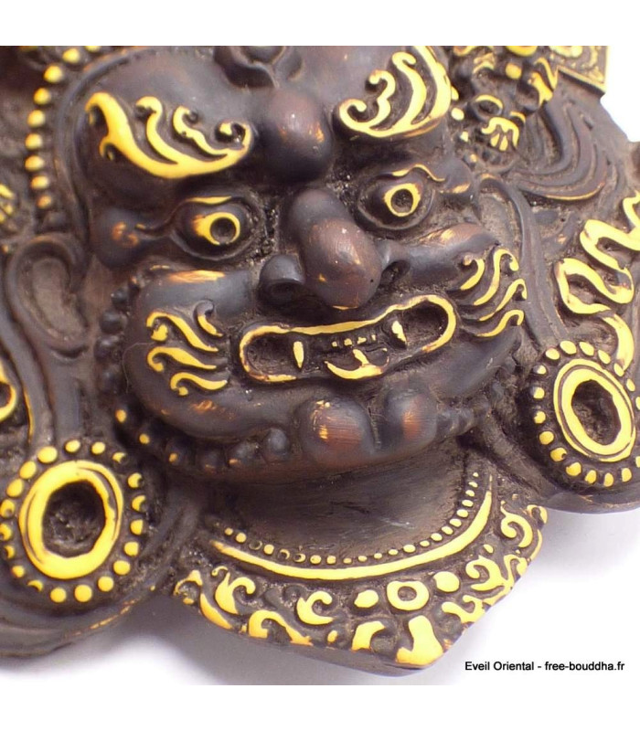 Petit masque en résine Mahakala / Bhairava Statuettes Bouddhistes CHEP3