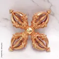 Double dorjé tibétain 8 branches plaqué or - Dordjé, double dorjé (sans cloche)