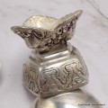 Kapala tibétain plaqué argent 14 cm Kapala bouddhiste KAP4