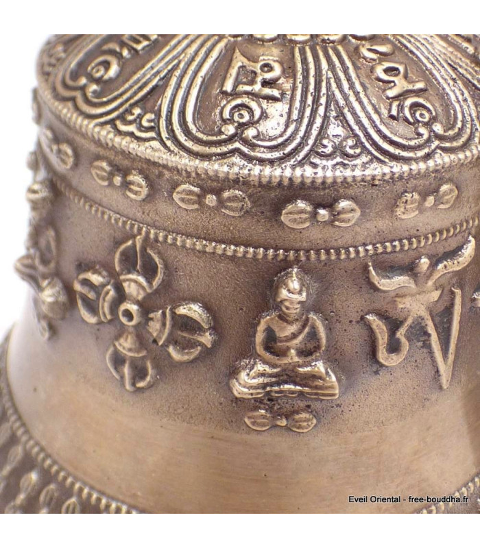 Cloche tibétaine et dorjé 5 branches 19 cm Objets rituels bouddhistes DOVAJ30