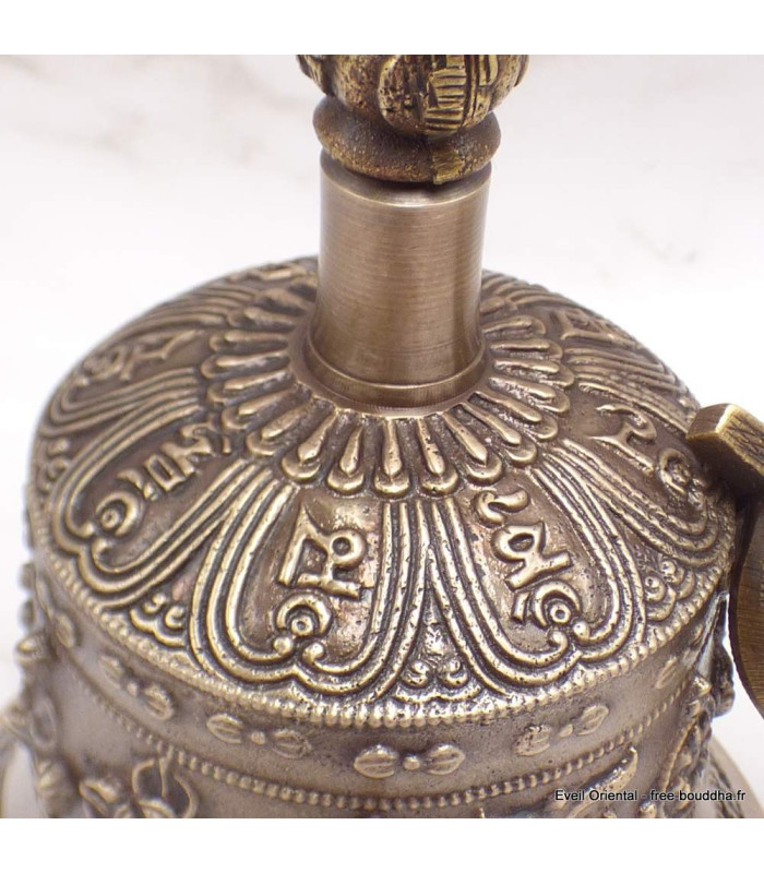 Cloche tibétaine et dorjé 5 branches 19 cm Objets rituels bouddhistes DOVAJ30