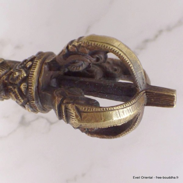 Cloche tibétaine et dorjé 5 branches 19 cm Objets rituels bouddhistes DOVAJ30