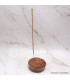 Porte-encens bhoutanais Lotus en bois naturel Objets rituels bouddhistes PEL1